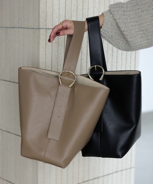 BABYLONE（バビロン）の「ワンハンドル2WAYトート（ハンドバッグ・レディース・ベージュ/ブラック・フリー）」の2枚目の写真