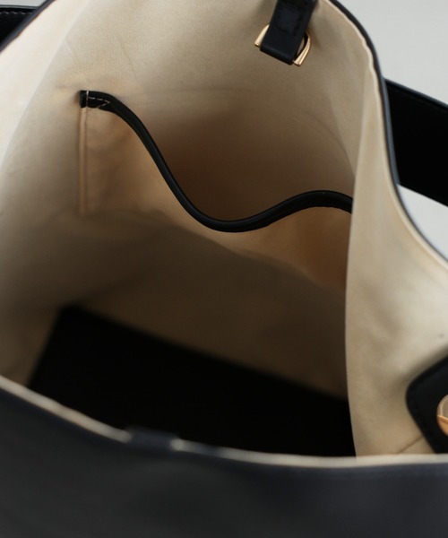 BABYLONE（バビロン）の「ワンハンドル2WAYトート（ハンドバッグ・レディース・ベージュ/ブラック・フリー）」の5枚目の写真