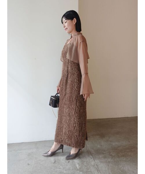 LAGUNAMOON(ラグナムーン)の「LADYブラウスレイヤードキャミワンピース 結婚式 お呼ばれ(ドレス・レディース・ブラック/ブラウン・MEDIUM/SMALL)」の15枚目の写真