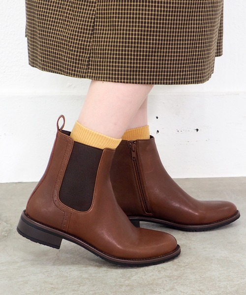 あしながおじさん（アシナガオジサン）の「防滑│サイドゴアブーツ　2410201（ブーツ・レディース・ブラウン/ブラック・24.5cm/24cm/23.5cm/23cm/22.5cm）」の2枚目の写真