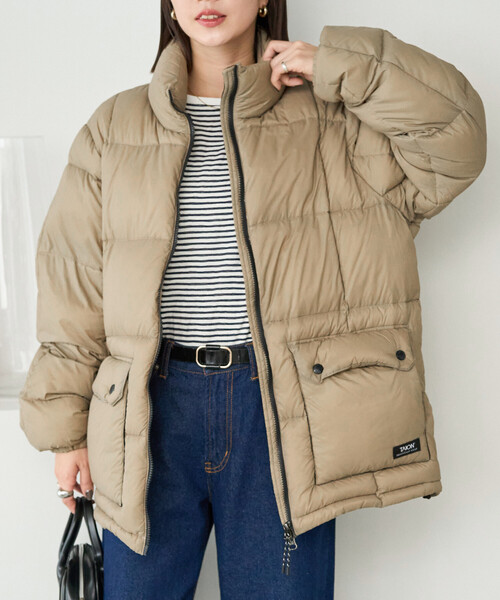 FREAK'S STORE（フリークスストア）の「限定展開 TAION/タイオン MOUNTAIN PACKABLE VOLUME JKT/マウンテン パッカブル ボリューム ジャケット (ダウンジャケット)（ダウンジャケット/コート・レディース・ブラック/オリーブ/キャメル・MEDIUM/LARGE）」の10枚目の写真