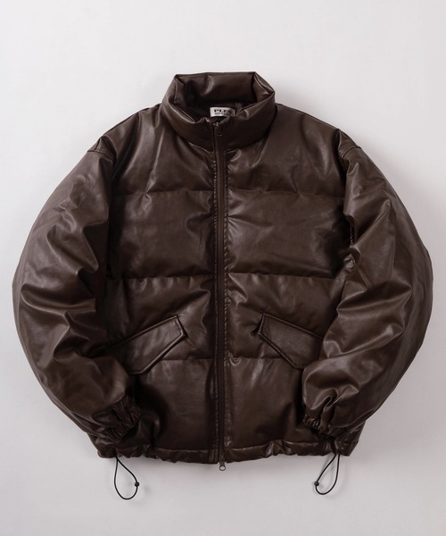 セール】【72】PUレザー/フェイクスウェード パファージャケット