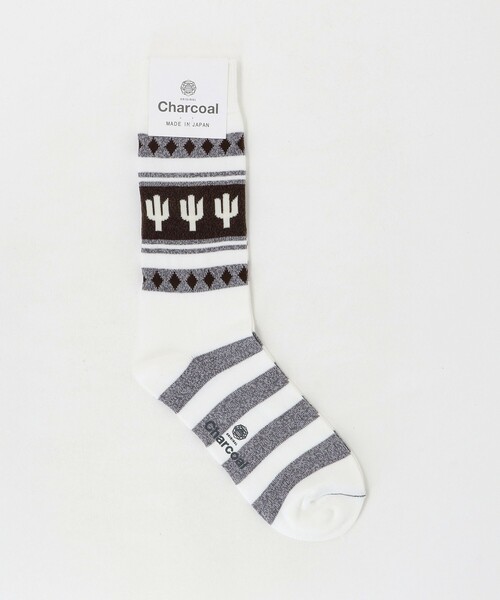 Steven Alan(スティーブンアラン)の「<ORIGINAL Charcoal> TREE SOCKS/ソックス(ソックス/靴下・メンズ・ホワイト/グレー系・FREE)」の2枚目の写真