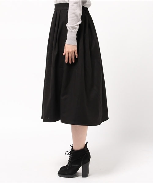 CIAOPANIC（チャオパニック）の「【Ciaopanic】中厚フラノタックギャザースカート（スカート・レディース・グレー/ブラック・FREE）」の7枚目の写真