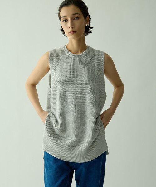 Drawing Numbers（ドローイング ナンバーズ）の「【Drawing Numbers】カタアゼベスト（ニット/セーター・レディース・ライトグレー/ブラック・38）」の10枚目の写真