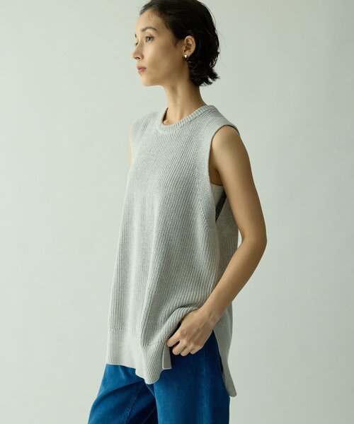 Drawing Numbers（ドローイング ナンバーズ）の「【Drawing Numbers】カタアゼベスト（ニット/セーター・レディース・ライトグレー/ブラック・38）」の11枚目の写真