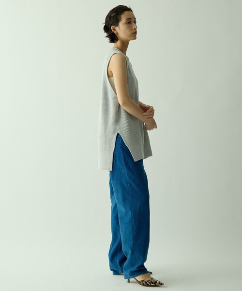 Drawing Numbers（ドローイング ナンバーズ）の「【Drawing Numbers】カタアゼベスト（ニット/セーター・レディース・ライトグレー/ブラック・38）」の16枚目の写真