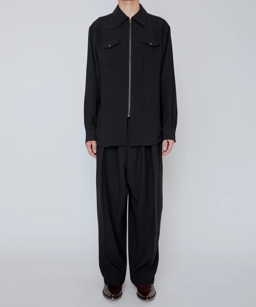 RAINMAKER(レインメーカー)の「【RAINMAKER/レインメーカー】MELANGE TWILL WESTERN SHIRT(ブルゾン・メンズ・ブラック/グレー・4/3)」の3枚目の写真