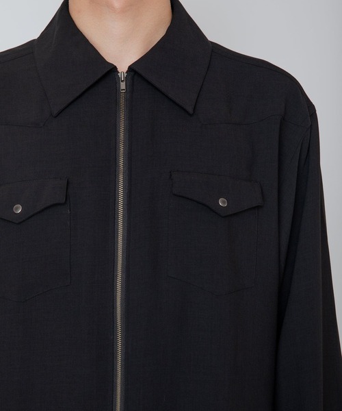 RAINMAKER(レインメーカー)の「【RAINMAKER/レインメーカー】MELANGE TWILL WESTERN SHIRT(ブルゾン・メンズ・ブラック/グレー・4/3)」の5枚目の写真
