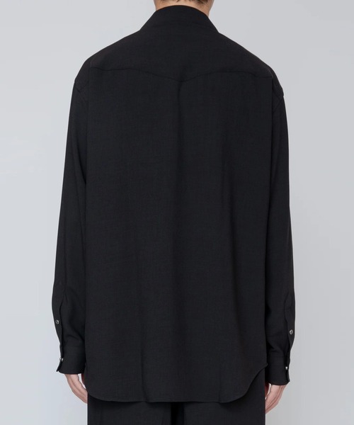 RAINMAKER(レインメーカー)の「【RAINMAKER/レインメーカー】MELANGE TWILL WESTERN SHIRT(ブルゾン・メンズ・ブラック/グレー・4/3)」の6枚目の写真