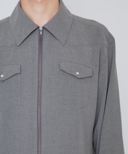 RAINMAKER(レインメーカー)の「【RAINMAKER/レインメーカー】MELANGE TWILL WESTERN SHIRT(ブルゾン・メンズ・ブラック/グレー・4/3)」の8枚目の写真