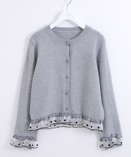 STAY MOTION（ステイモーション）の「【WEB限定】アソートフリルニットカーディガン［韓国ファッション ガーリー］≪AW新作≫（カーディガン/ボレロ・レディース・チャコールグレー/グレー/アイボリー・F）」の11枚目の写真