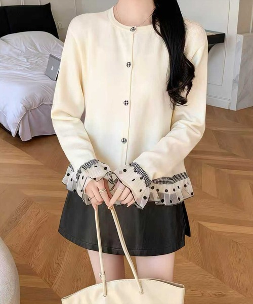 STAY MOTION（ステイモーション）の「【WEB限定】アソートフリルニットカーディガン［韓国ファッション ガーリー］≪AW新作≫（カーディガン/ボレロ・レディース・チャコールグレー/グレー/アイボリー・F）」の16枚目の写真