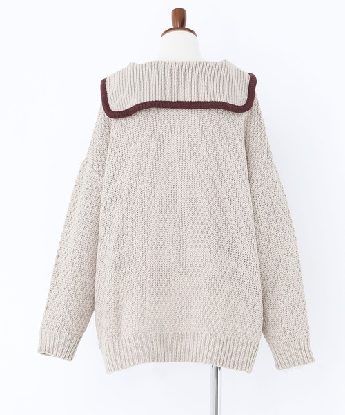 n'OrLABEL(ノアールレーベル)の「鹿の子編みセーラーカラーカーディガン(カーディガン/ボレロ・レディース・ベージュ/ブラウン・FREE)」の21枚目の写真