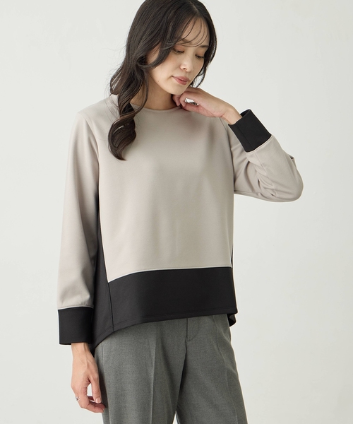 A/C DESIGN BY ALPHA CUBIC(エーシーデザインバイアルファキュービック)の「ポンチ裏起毛バイカラープルオーバー(Tシャツ/カットソー・レディース・ライトグレー/ブルー・M/L)」の21枚目の写真