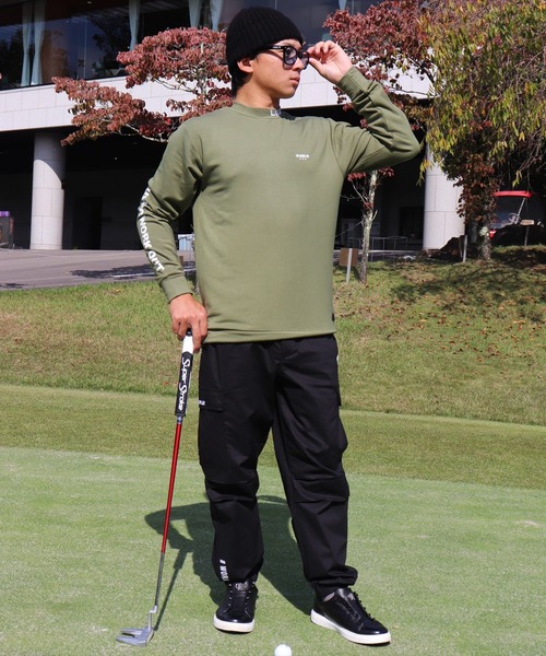 LUXE/R GOLF（ラグジュ ゴルフ）の「(RM)【LUXE/R GOLF】ストレッチ スムース モックネック プルオーバー（Tシャツ/カットソー・メンズ・オフホワイト/オリーブ/ブラック・M/L/XL）」の15枚目の写真