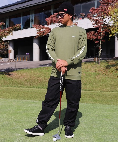 LUXE/R GOLF（ラグジュ ゴルフ）の「(RM)【LUXE/R GOLF】ストレッチ スムース モックネック プルオーバー（Tシャツ/カットソー・メンズ・オフホワイト/オリーブ/ブラック・M/L/XL）」の16枚目の写真