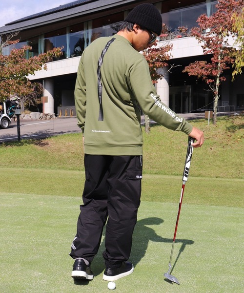 LUXE/R GOLF（ラグジュ ゴルフ）の「(RM)【LUXE/R GOLF】ストレッチ スムース モックネック プルオーバー（Tシャツ/カットソー・メンズ・オフホワイト/オリーブ/ブラック・M/L/XL）」の17枚目の写真