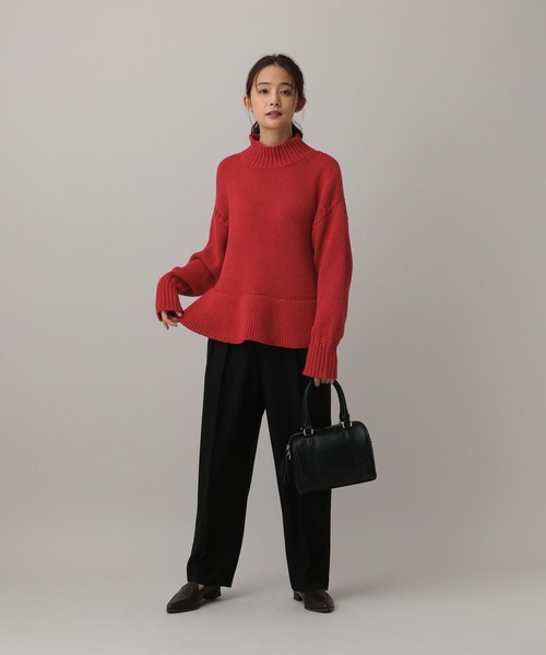 GLOBAL WORK（グローバルワーク）の「MATINEE LINE/ペプラムハイネックプルオーバー/611158（ニット/セーター・レディース・レッド/ブラウン/グレイッシュベージュ・MEDIUM/LARGE）」の4枚目の写真