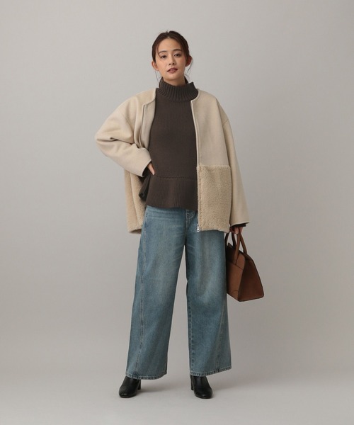 GLOBAL WORK（グローバルワーク）の「MATINEE LINE/ペプラムハイネックプルオーバー/611158（ニット/セーター・レディース・レッド/ブラウン/グレイッシュベージュ・MEDIUM/LARGE）」の12枚目の写真