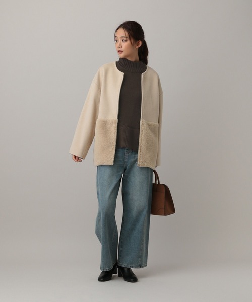 GLOBAL WORK（グローバルワーク）の「MATINEE LINE/ペプラムハイネックプルオーバー/611158（ニット/セーター・レディース・レッド/ブラウン/グレイッシュベージュ・MEDIUM/LARGE）」の13枚目の写真