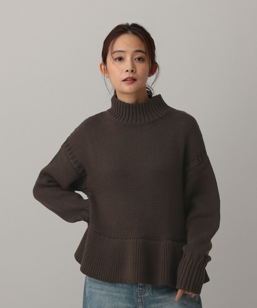 GLOBAL WORK（グローバルワーク）の「MATINEE LINE/ペプラムハイネックプルオーバー/611158（ニット/セーター・レディース・レッド/ブラウン/グレイッシュベージュ・MEDIUM/LARGE）」の14枚目の写真