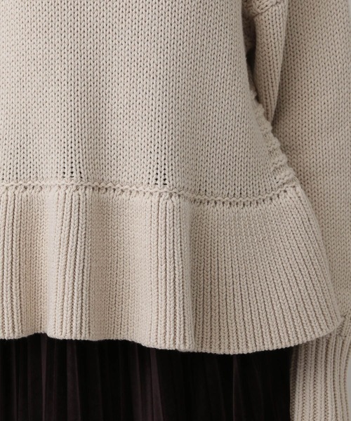 GLOBAL WORK（グローバルワーク）の「MATINEE LINE/ペプラムハイネックプルオーバー/611158（ニット/セーター・レディース・レッド/ブラウン/グレイッシュベージュ・MEDIUM/LARGE）」の22枚目の写真