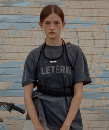 PAINTED LOGO HALF TEE_CHARCOAL