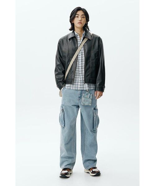 MUSINSA STANDARD（ムシンサスタンダード）の「ワイドカーゴデニムパンツ[スカイブルー]（デニムパンツ・メンズ・その他・40/38/33/27/28/29/42/36/34/32/30/31/26）」の14枚目の写真