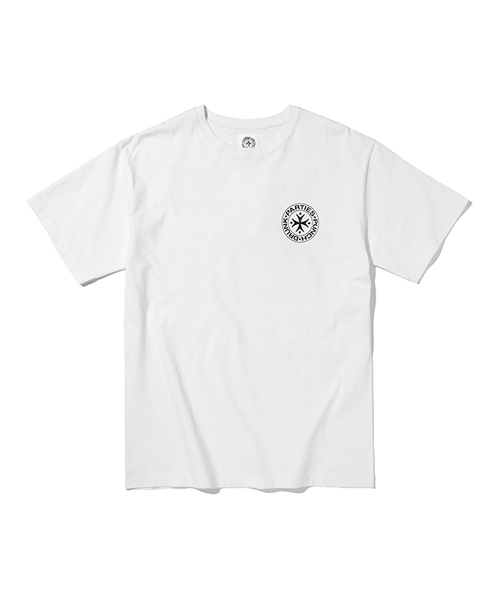 PUNCH DRUNK PARTIES(パンチドランクパーティーズ)の「Circle Logo Narrow Tee (WHITE)(Tシャツ/カットソー・レディース・ホワイト・1/2/3)」の1枚目の写真