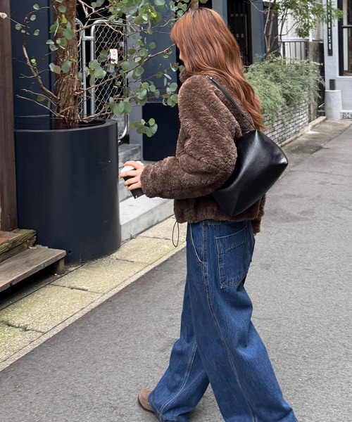 CANAL JEAN（キャナルジーン）の「El mar　シープボアブルゾン（ブルゾン・レディース・ベージュ/ブラウン・ONE SIZE）」の3枚目の写真