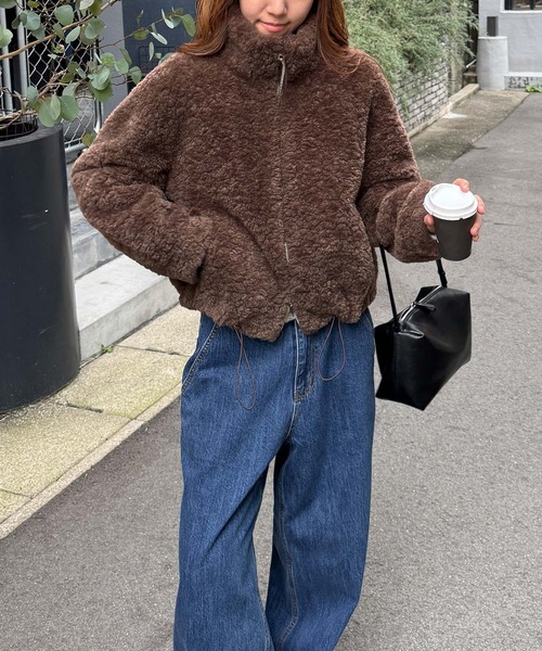 CANAL JEAN（キャナルジーン）の「El mar　シープボアブルゾン（ブルゾン・レディース・ベージュ/ブラウン・ONE SIZE）」の4枚目の写真