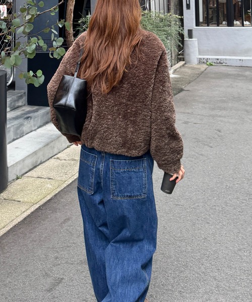 CANAL JEAN（キャナルジーン）の「El mar　シープボアブルゾン（ブルゾン・レディース・ベージュ/ブラウン・ONE SIZE）」の5枚目の写真