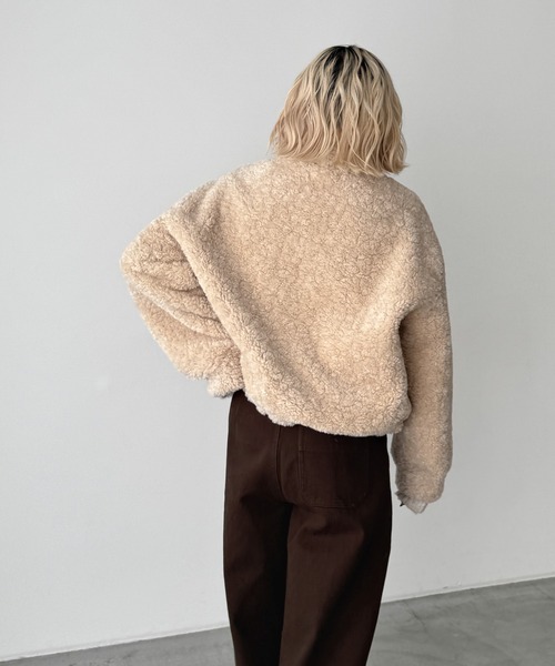 CANAL JEAN（キャナルジーン）の「El mar　シープボアブルゾン（ブルゾン・レディース・ベージュ/ブラウン・ONE SIZE）」の8枚目の写真