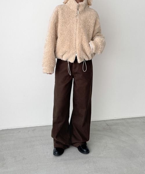 CANAL JEAN（キャナルジーン）の「El mar　シープボアブルゾン（ブルゾン・レディース・ベージュ/ブラウン・ONE SIZE）」の9枚目の写真