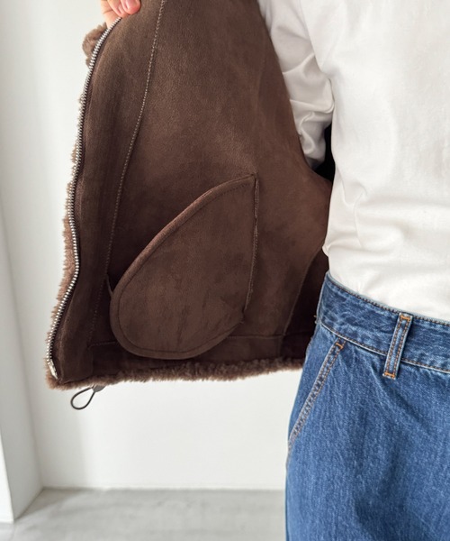 CANAL JEAN（キャナルジーン）の「El mar　シープボアブルゾン（ブルゾン・レディース・ベージュ/ブラウン・ONE SIZE）」の15枚目の写真