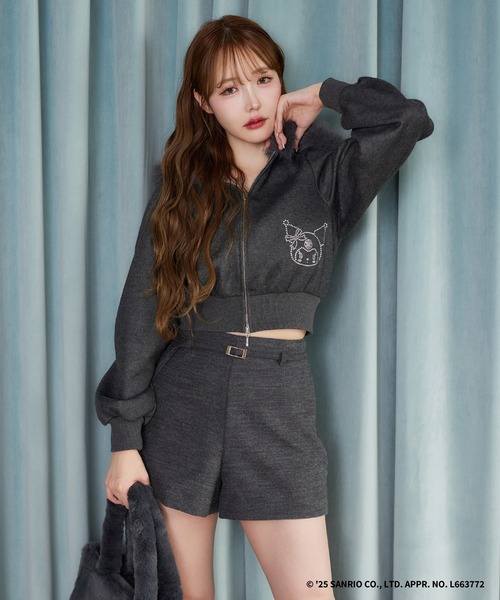 one after another NICE CLAUP（ワンアフターアナザーナイスクラップ）の「【マイメロディ／クロミコラボ】ファー付きパーカー（パーカー・レディース・ピンク/チャコールグレー・FREE）」の14枚目の写真