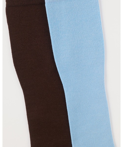 UNQUITTE（アンキュイット）の「【UNQUITTE】solitude socks アンキュイット 着圧ソックス（ソックス/靴下・レディース・ブラウン/サックスブルー・22-24cm/22-28cm）」の4枚目の写真