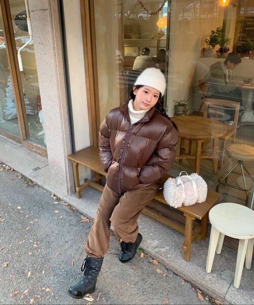MOOD INSIDE(ムードインサイド)の「男女共用グロッシー プファーショートダウン_Glossy Brown(ダウンジャケット/コート・メンズ・ブラウン・MEDIUM/LARGE/X-LARGE)」の3枚目の写真
