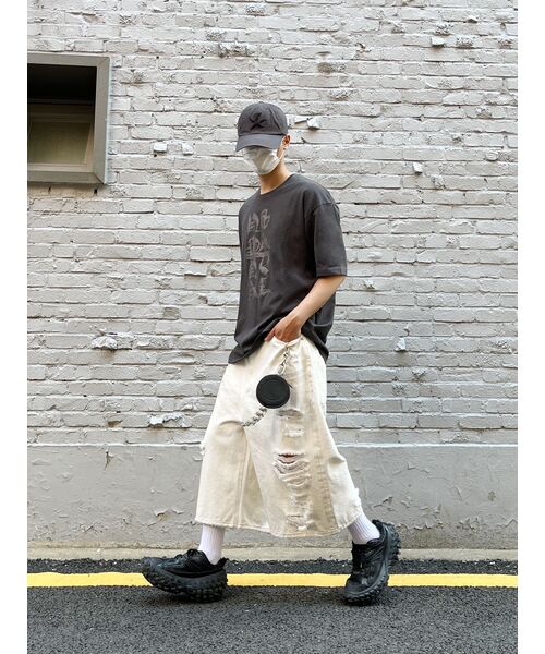 NOMANUAL（NOMANUAL）の「BLACK LETTER T-SHIRT - CHARCOAL（Tシャツ/カットソー・レディース・その他・X-LARGE/LARGE/MEDIUM/SMALL）」の6枚目の写真