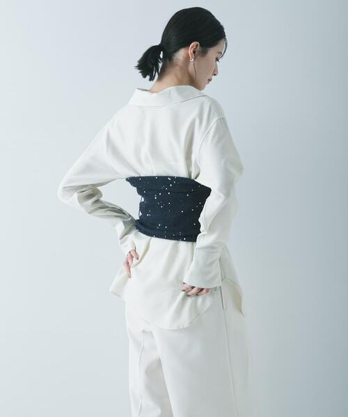 URBAN RESEARCH（アーバンリサーチ）の「TRソフトツイルハイネックシャツ（シャツ/ブラウス・レディース・アイボリー/ブラック・FREE）」の8枚目の写真