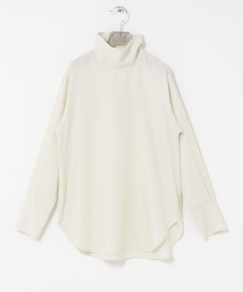 URBAN RESEARCH（アーバンリサーチ）の「TRソフトツイルハイネックシャツ（シャツ/ブラウス・レディース・アイボリー/ブラック・FREE）」の10枚目の写真