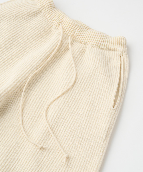 UNFIL(アンフィル)の「UNFIL アンフィル / woolen cotton & ex.fine lambs wool ribbed-knit wide pants セットアップウールコットンリブニットワイドパンツ / WVFL-UW124(その他パンツ・レディース・オフホワイト/モカ・1)」の7枚目の写真