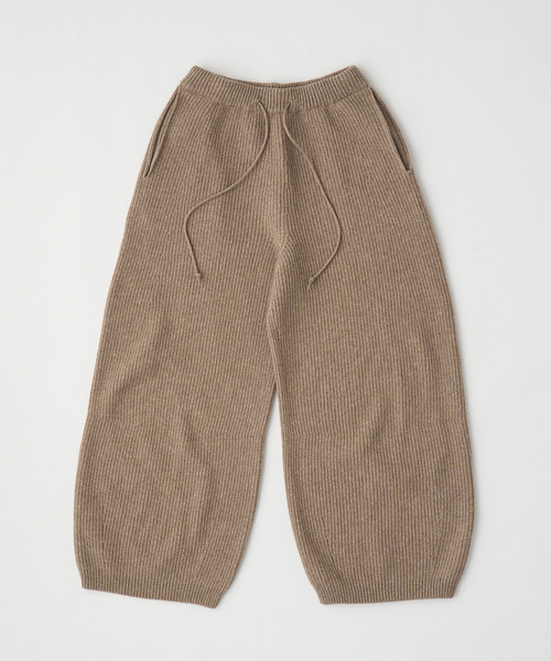 UNFIL(アンフィル)の「UNFIL アンフィル / woolen cotton & ex.fine lambs wool ribbed-knit wide pants セットアップウールコットンリブニットワイドパンツ / WVFL-UW124(その他パンツ・レディース・オフホワイト/モカ・1)」の9枚目の写真