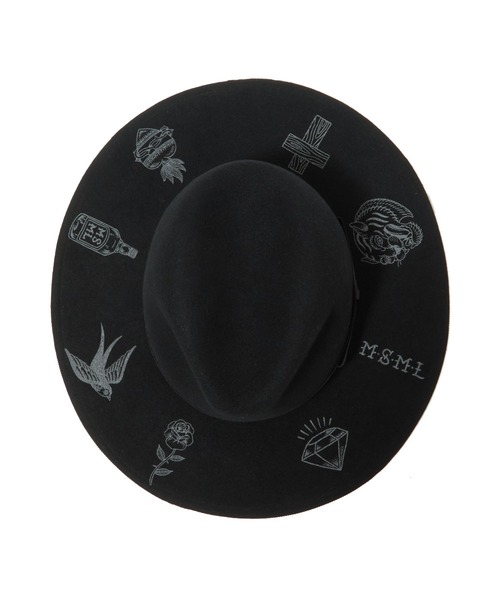 MSML（エムエスエムエル）の「PRINTED WOOL HAT（ハット・メンズ・ブラック/グレイッシュベージュ・M/L）」の6枚目の写真