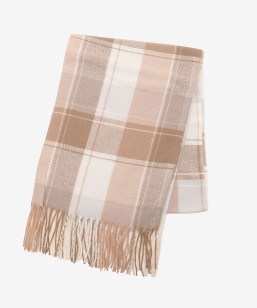 MAJESTIC LEGON（マジェスティックレゴン）の「クリーミータッチチェックストール（ストール/ショール・レディース・ブルー系その他2/ブラウン系その他2/ベージュ系その他2・FREE）」の7枚目の写真