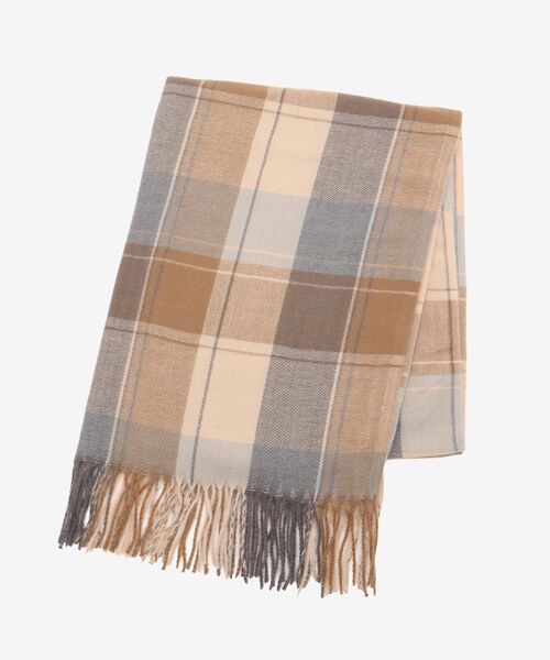 MAJESTIC LEGON（マジェスティックレゴン）の「クリーミータッチチェックストール（ストール/ショール・レディース・ブルー系その他2/ブラウン系その他2/ベージュ系その他2・FREE）」の9枚目の写真