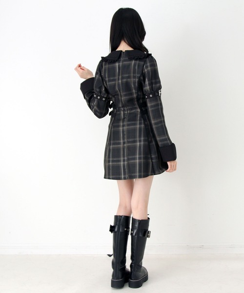 DearMyLove(ディアマイラブ)の「サイドベルトテーラードワンピース(ワンピース・レディース・ブラック/チェック・M-L/L~LL/3L)」の11枚目の写真