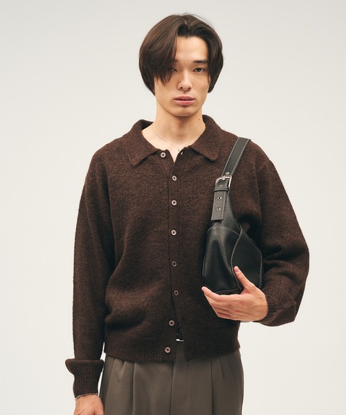 Adoon plain（アドーンプレーン）の「Silver Plate Knit Poro Shirt / シルバープレートニットポロシャツ（ニット/セーター・メンズ・ブルー/チャコールグレー/ボルドー/ブラウン・LARGE/MEDIUM）」の3枚目の写真