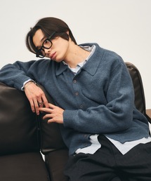 Adoon plain | Silver Plate Knit Poro Shirt / シルバープレートニットポロシャツ(ニット/セーター)